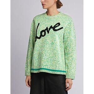 Chinti & Parker Womens Wool "Love" Pullover Sweater Size L Preppy Designer Green